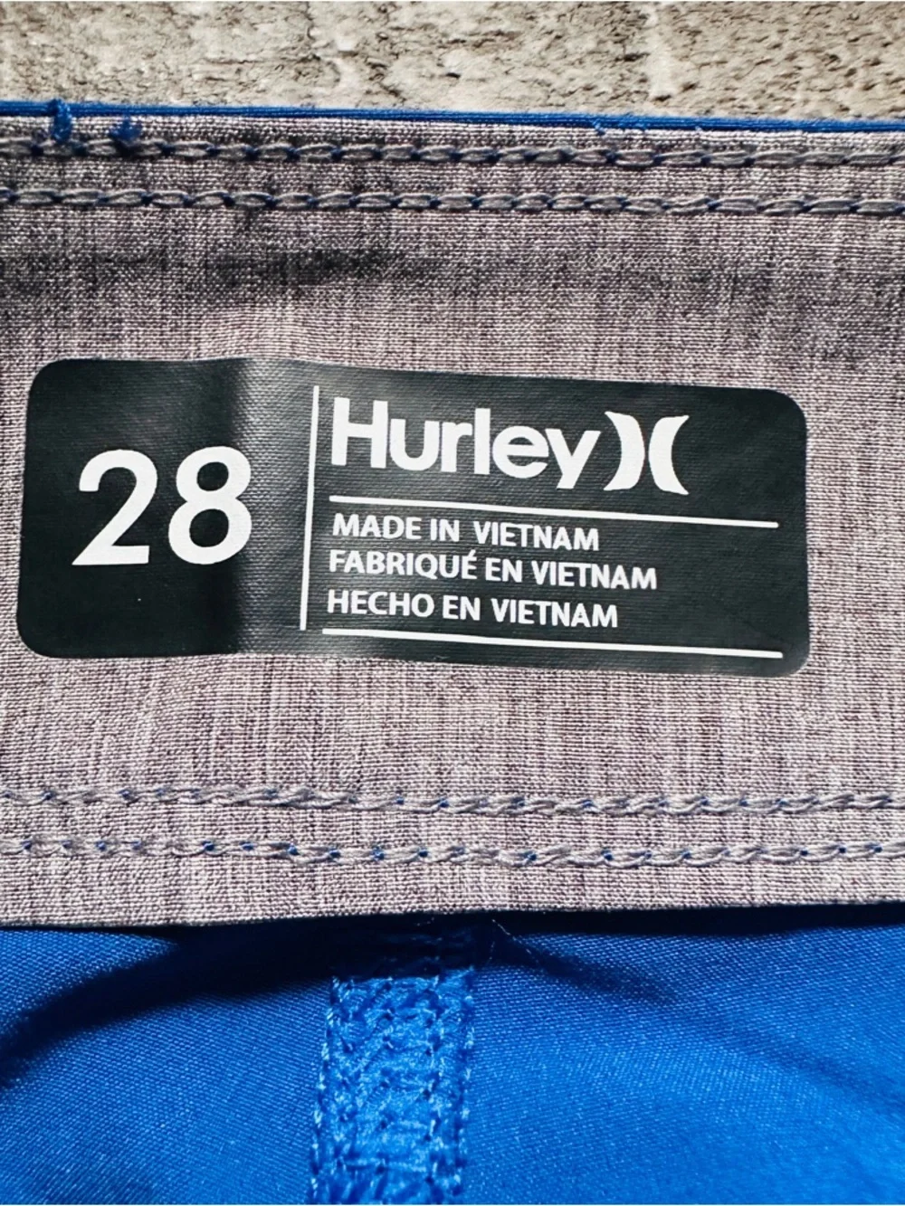 Hurley Board Shorts Blue Red USA Swim Trunks Men’s Size 28